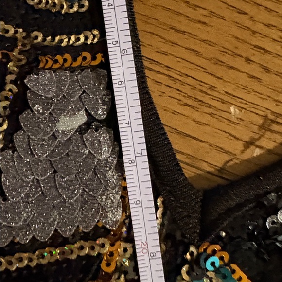 Zara Black, Green, and Gold Sequin Dress - Picture 14 of 14